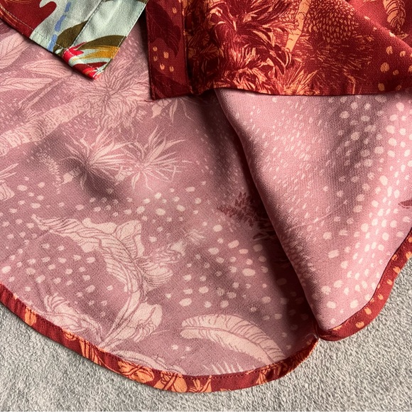 Soft Surroundings Hermosa Long Sleeve Button Floral Island Print Tunic Top Large - Picture 10 of 11